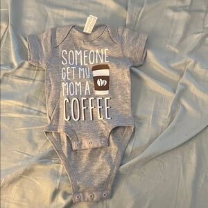 Gray Baby Onesie - Coffee Print
